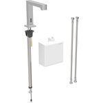 Grifo electrónico para lavabos Geberit Brenta, montaje de encimera, servicio a generador, con caja funcional vista: Acabado de acero inoxidable / Cepillado, con revestimiento fácil de limpiar, Mezclador=Con mezclador